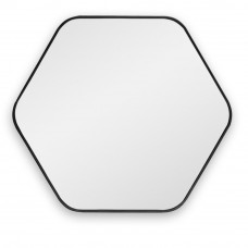 Шестиугольное зеркало в ванную в чёрной тонкой раме Hexagon M Black (Хексаген) Smal 80*74 см 