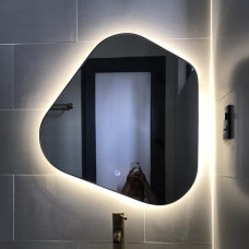 Зеркало с подогревом асимметричной формы со светодиодной LED-подсветкой Элегант 